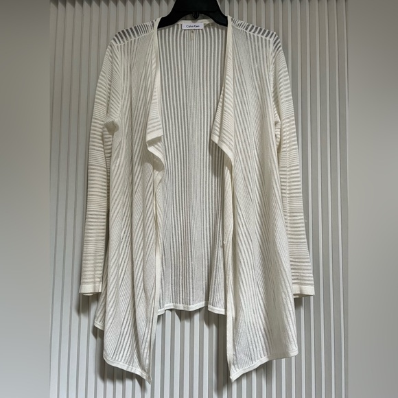 Calvin Klein Sheer Open-Front Cardigan - Picture 3 of 5